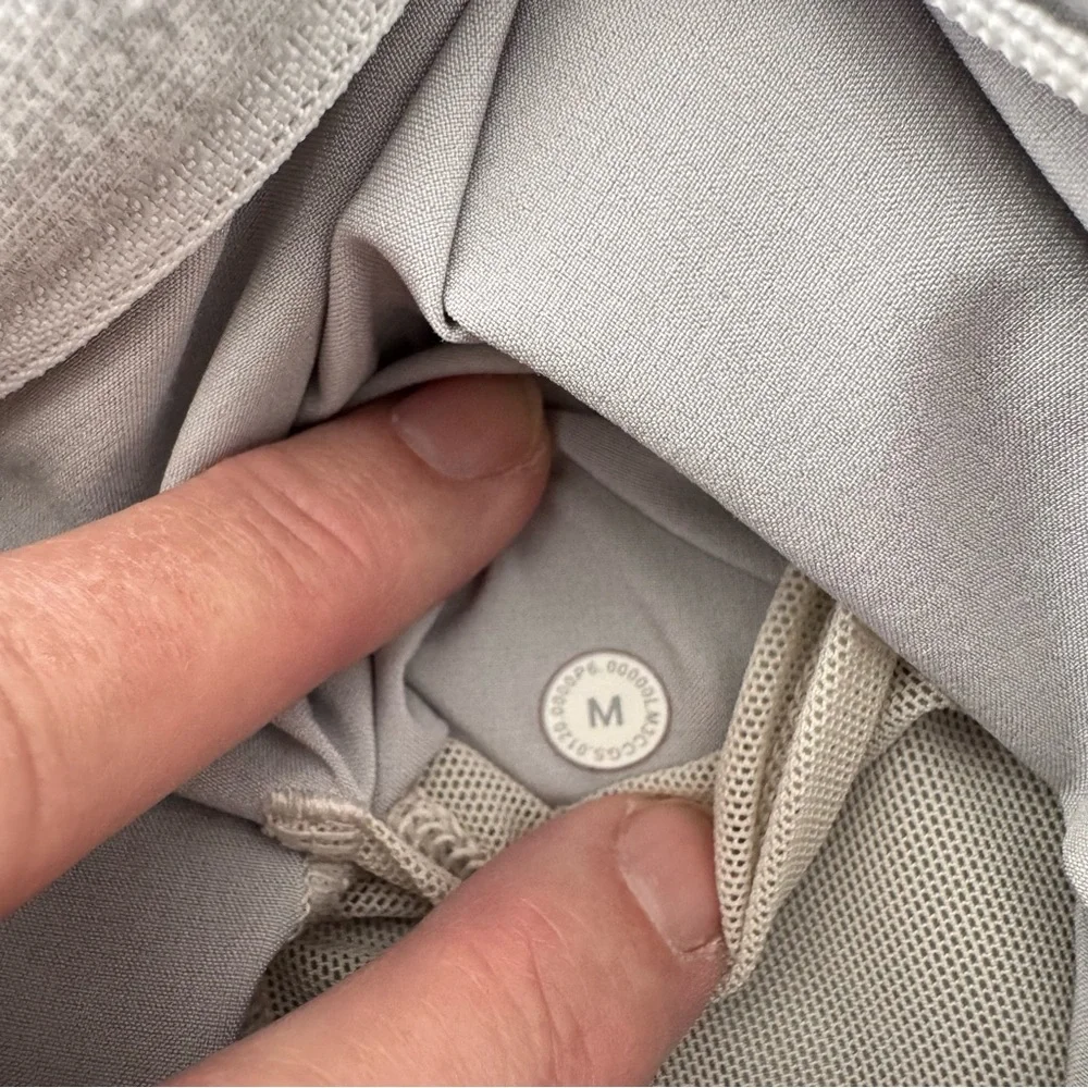 lululemon athletica Light Gray Performance Jacket with Beige Tee